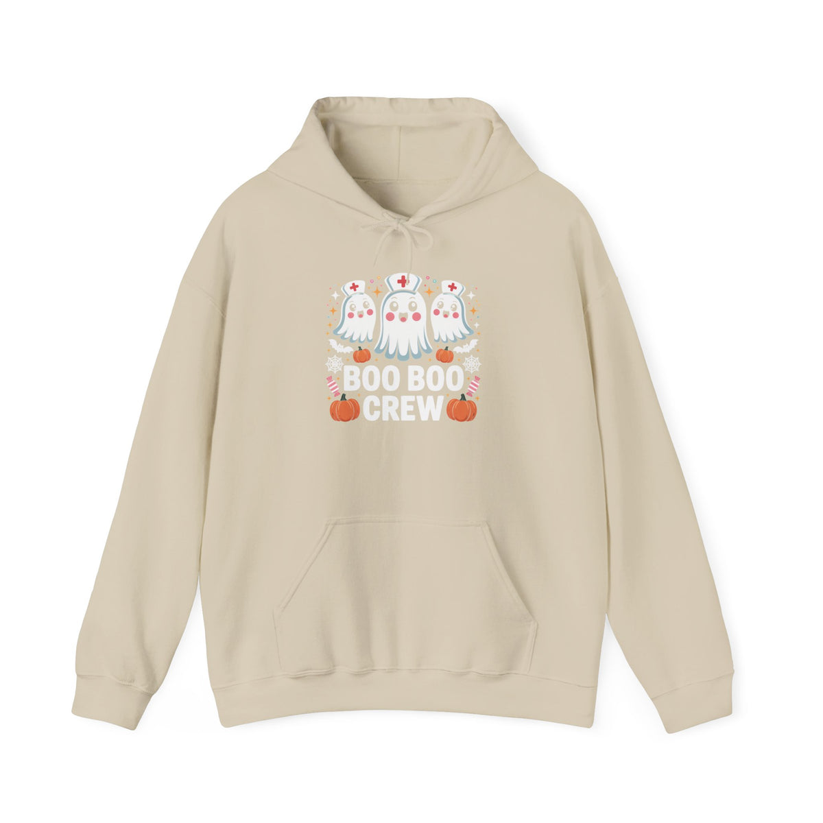 Halloween Ghost Hoodie with Pumpkins — Cute Spooky Fall Sweatshirt