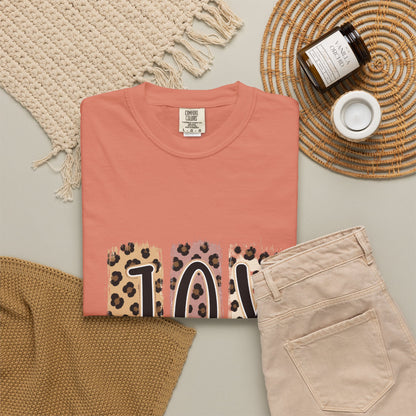 JOY Leopard Print T‑Shirt — John 16:22 Christian Faith Tee