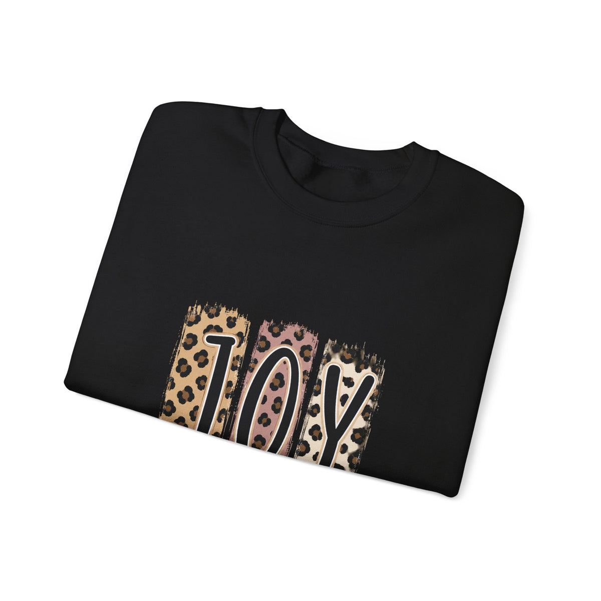 Joy Leopard Print Sweatshirt — John 1:14 Scripture Holiday Crewneck
