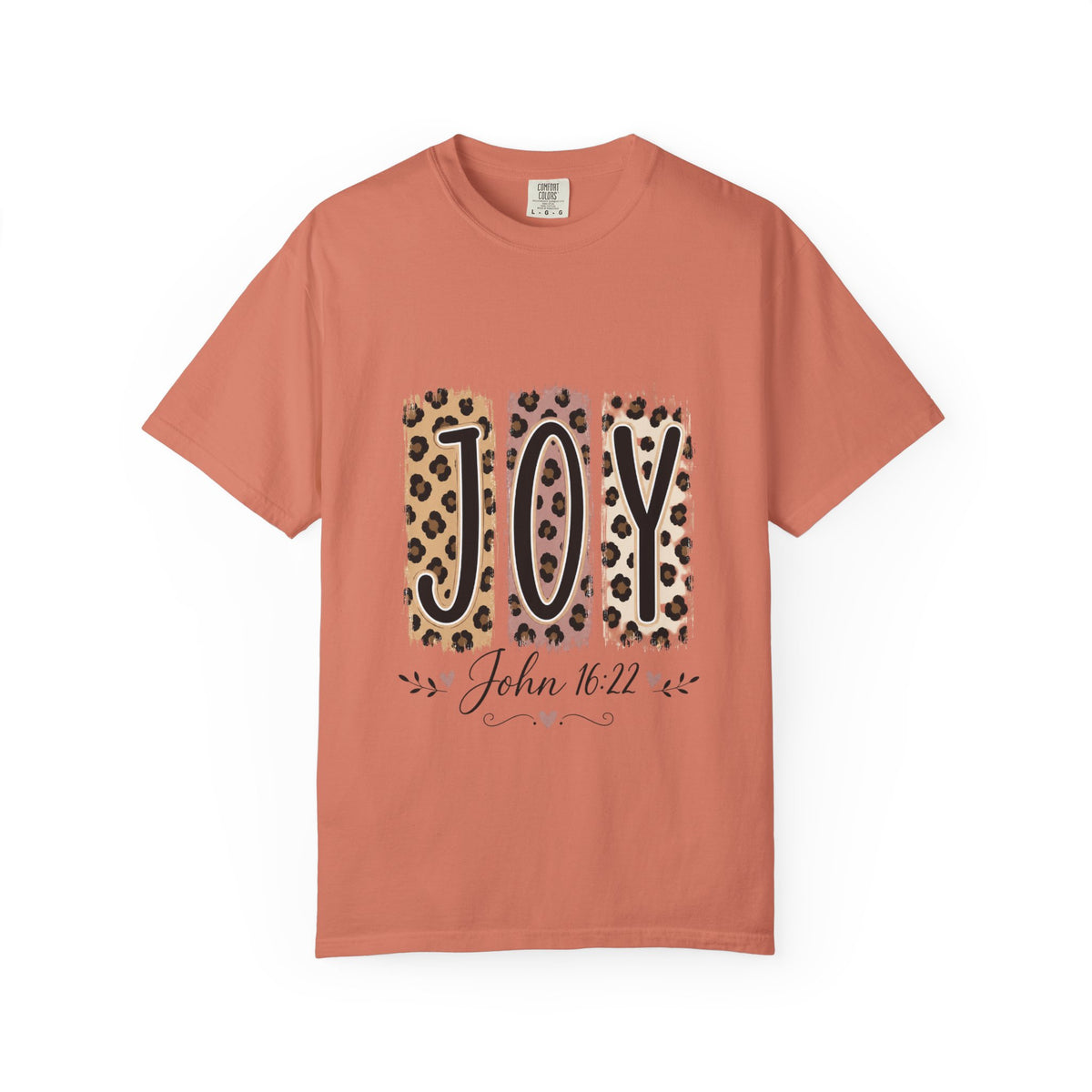 JOY Leopard Print T‑Shirt — John 16:22 Christian Faith Tee