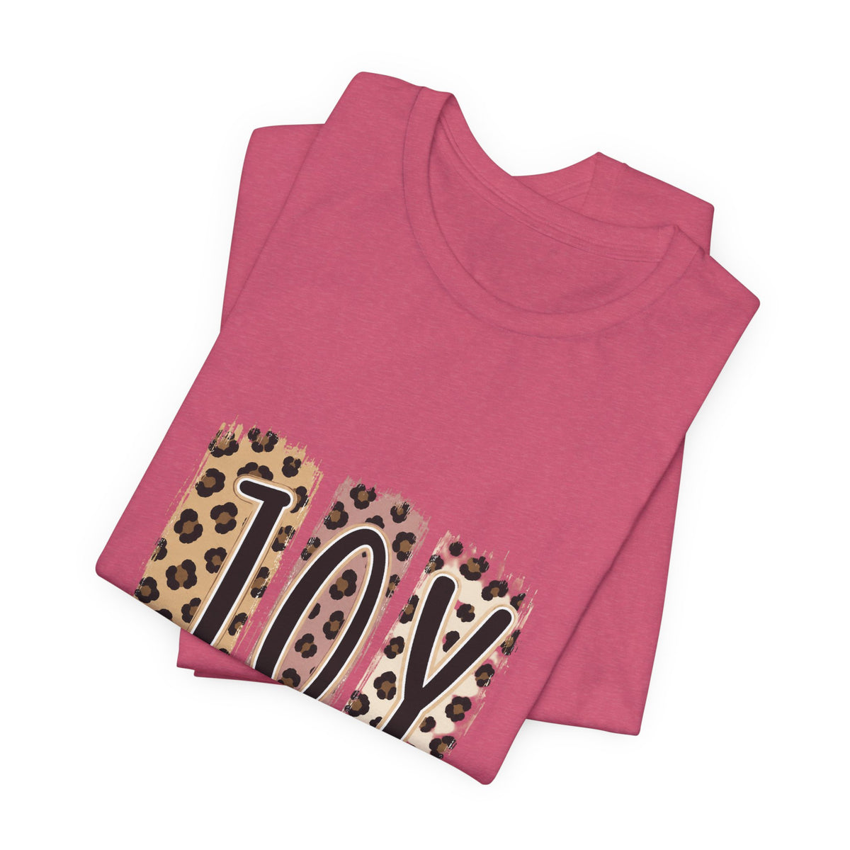 Joy Leopard Christian Tee — "JOY" with John 16:22 Scripture