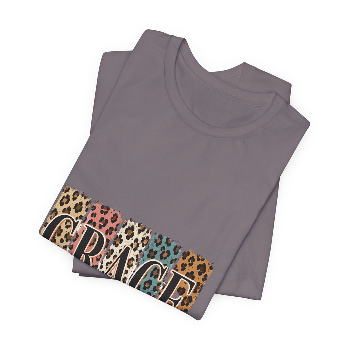 Grace Leopard Print Tee — Christian Scripture 2 Cor 12:9 T-Shirt
