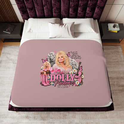 Dolly Parton Sherpa Blanket – Cozy Pink Iconic Musician Throw