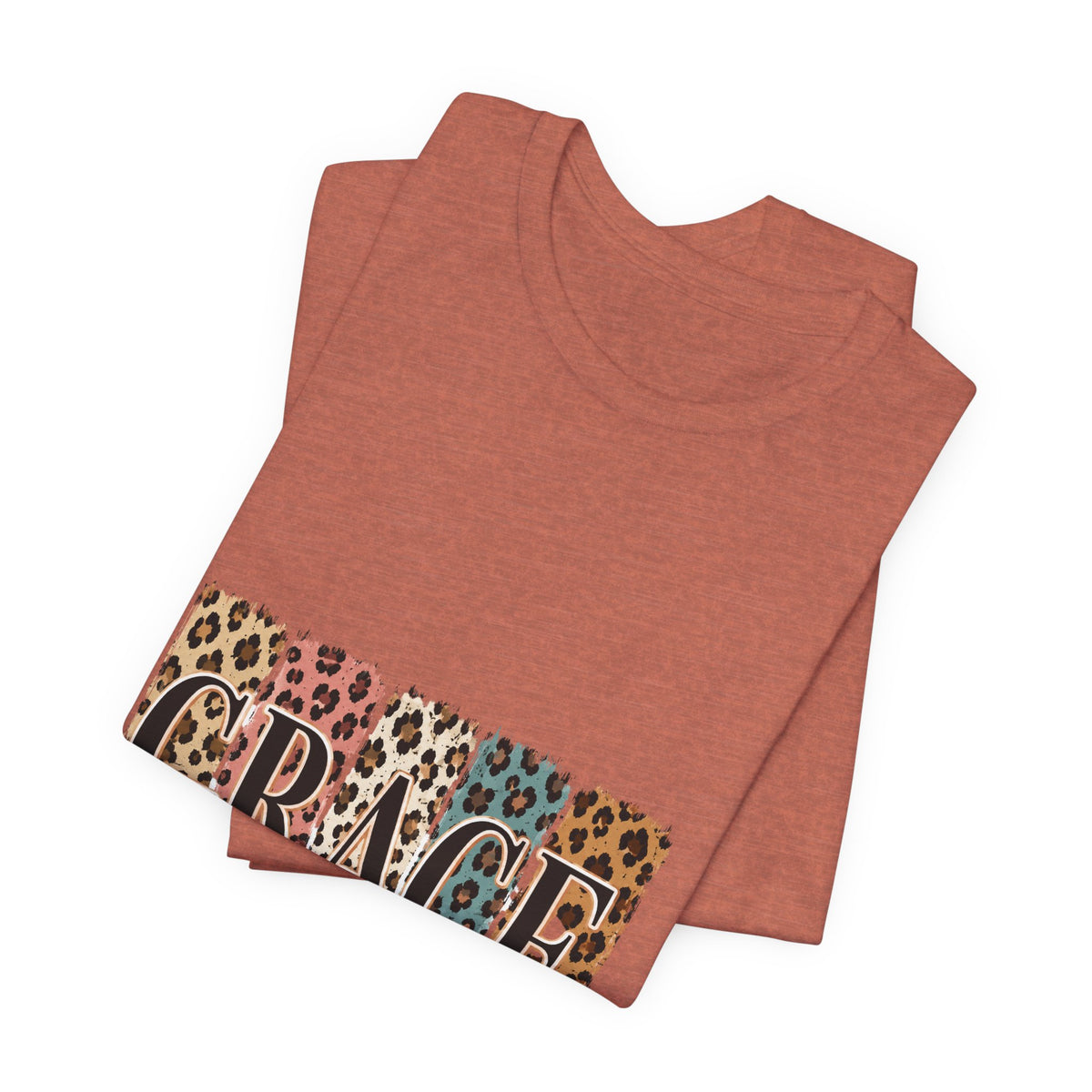 Grace Leopard Print Tee — Christian Scripture 2 Cor 12:9 T-Shirt