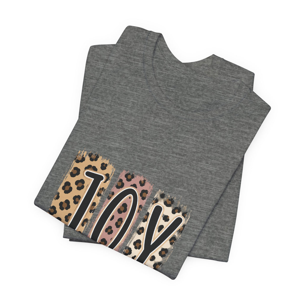 Joy Leopard Christian Tee — "JOY" with John 16:22 Scripture