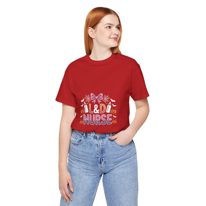 Halloween L D Nurse Tee — Cute Candy & Pumpkin Medical Shirt