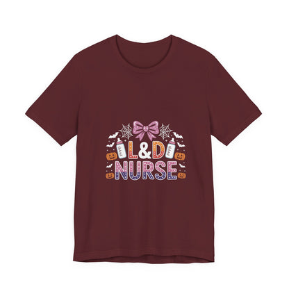 Halloween L D Nurse Tee — Cute Candy & Pumpkin Medical Shirt