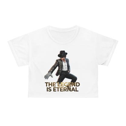 Crop Tee - 'The Legend Is Eternal' Retro Pop Icon Graphic