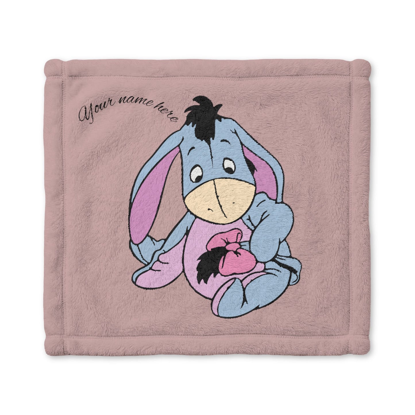 Eeyore Minky Baby Lovey Blanket — Personalized Soft Security Blanket for Newborns & Toddlers