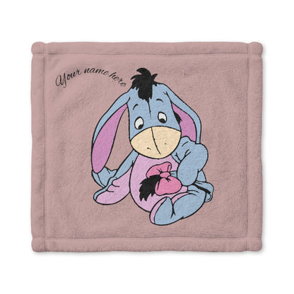 Eeyore Minky Baby Lovey Blanket — Personalized Soft Security Blanket for Newborns & Toddlers