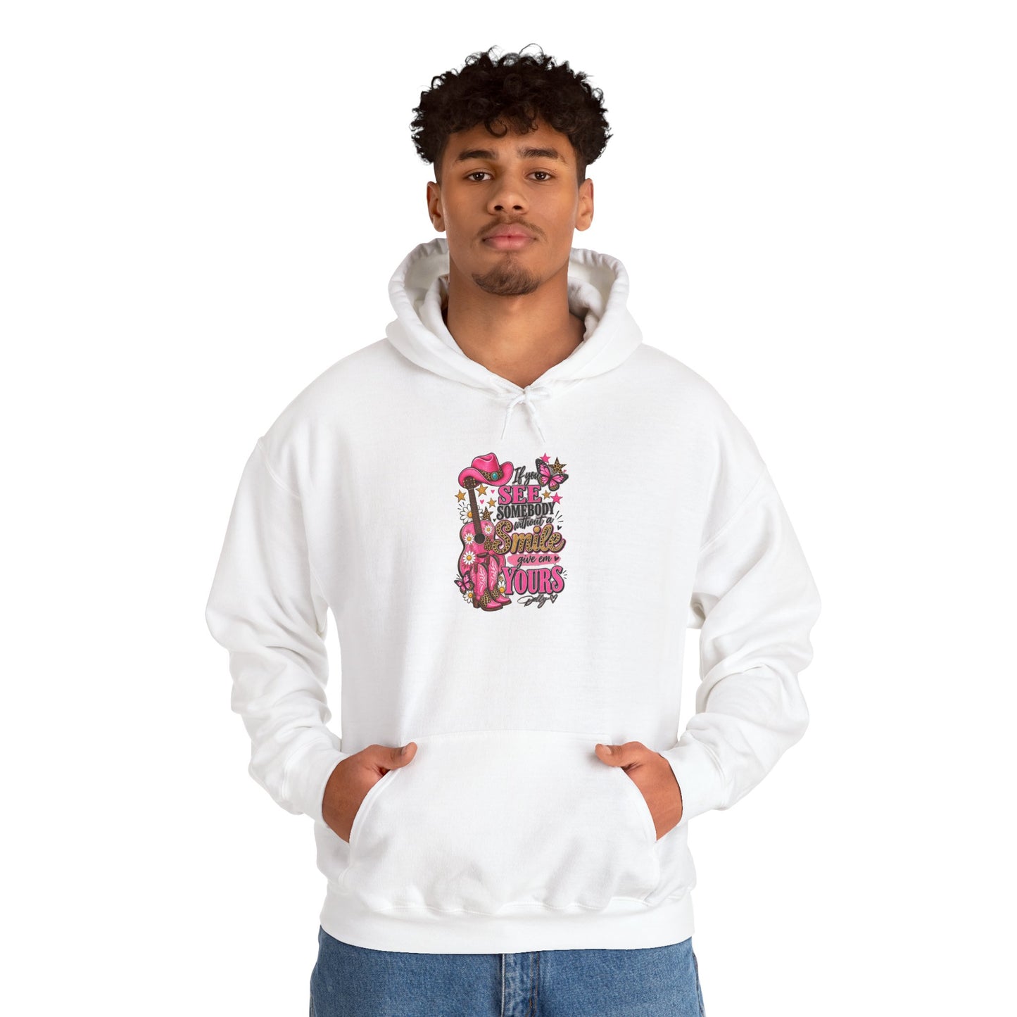 Dolly Vibes Hoodie — Pink Western Guitar Floral