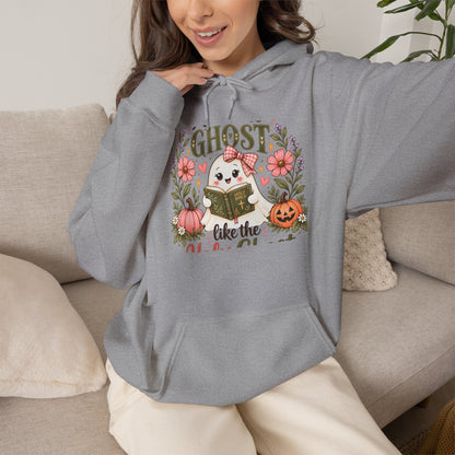 Ghost Like the Cool Kids Hoodie — Cute Pumpkin & Floral Halloween Sweatshirt