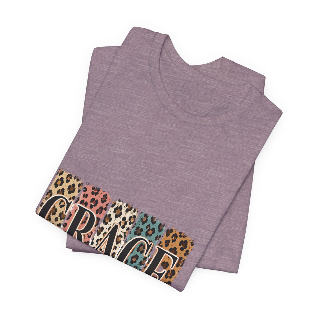 Grace Leopard Print Tee — Christian Scripture 2 Cor 12:9 T-Shirt
