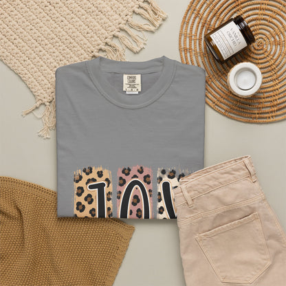 JOY Leopard Print T‑Shirt — John 16:22 Christian Faith Tee