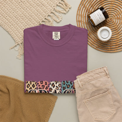 Grace Leopard Block T-Shirt — 2 Cor. 12:9 Christian Graphic Tee