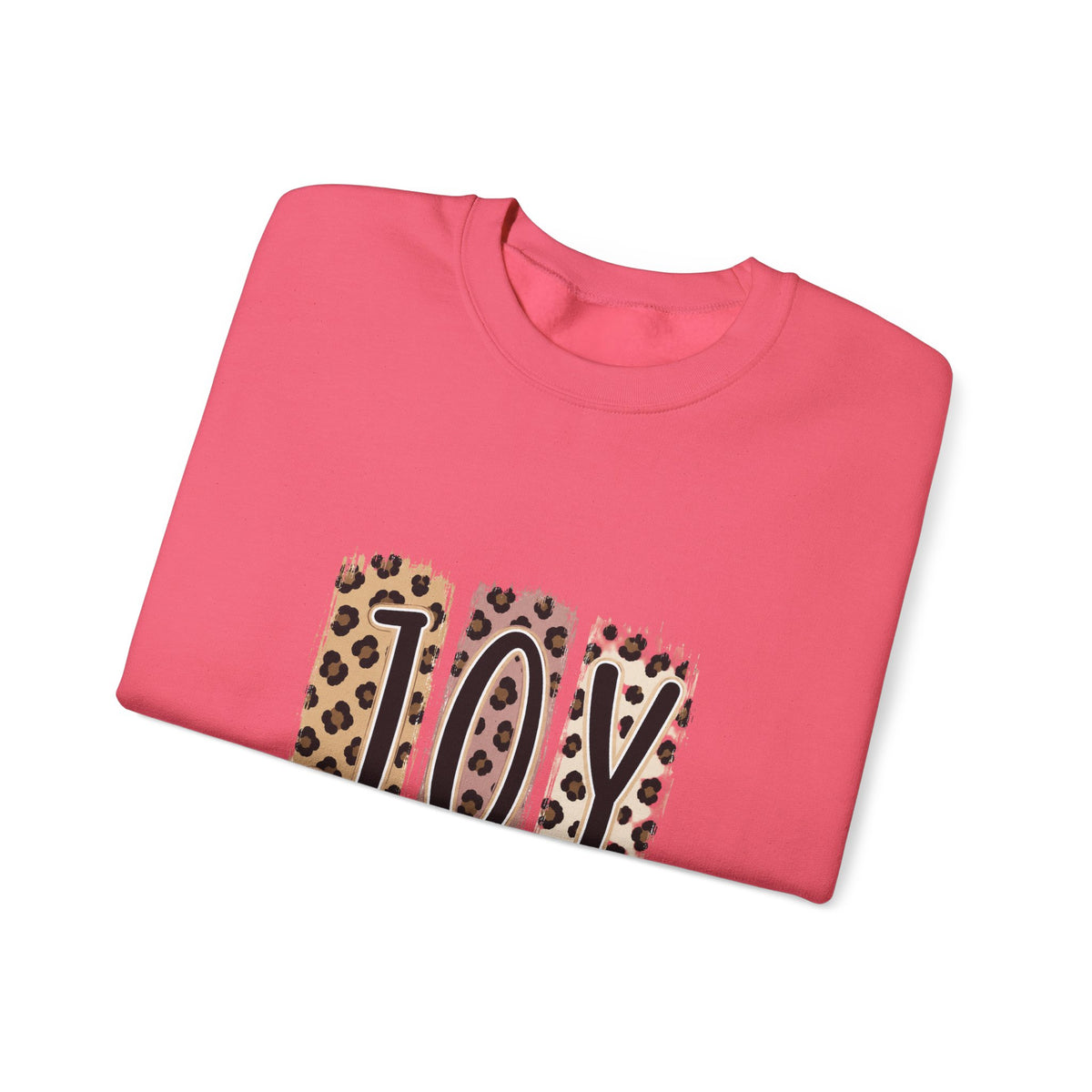 Joy Leopard Print Sweatshirt — John 1:14 Scripture Holiday Crewneck