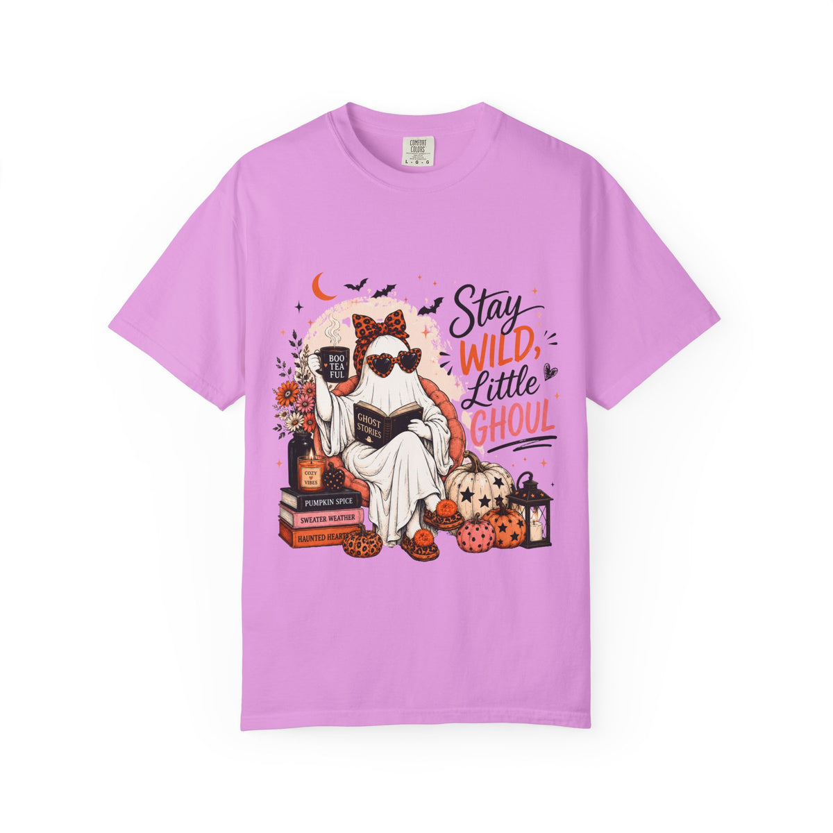 Stay Wild Little Ghoul T-Shirt — Cute Halloween Ghost Reading Design