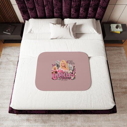 Dolly Parton Sherpa Blanket – Cozy Pink Iconic Musician Throw