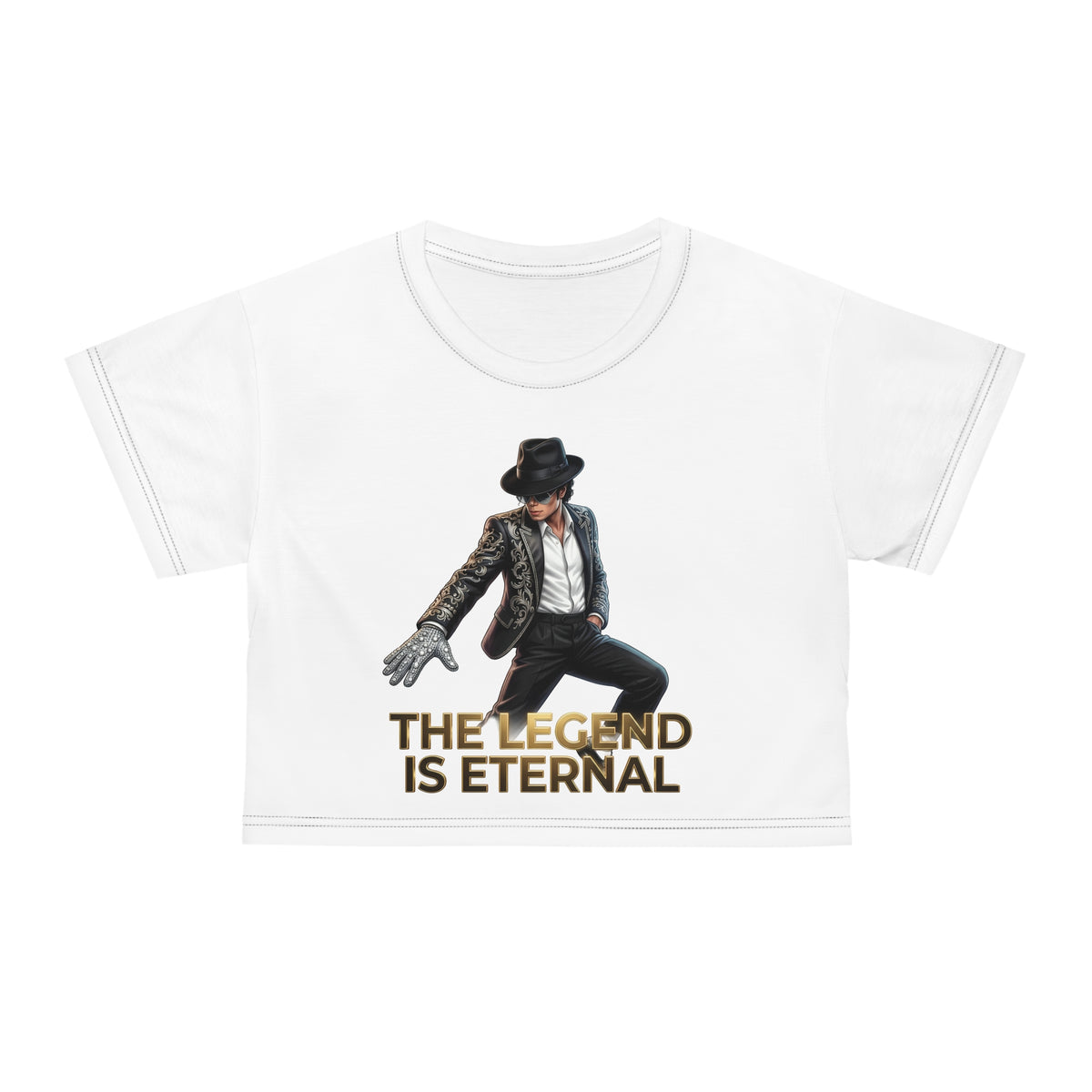 Crop Tee - 'The Legend Is Eternal' Retro Pop Icon Graphic