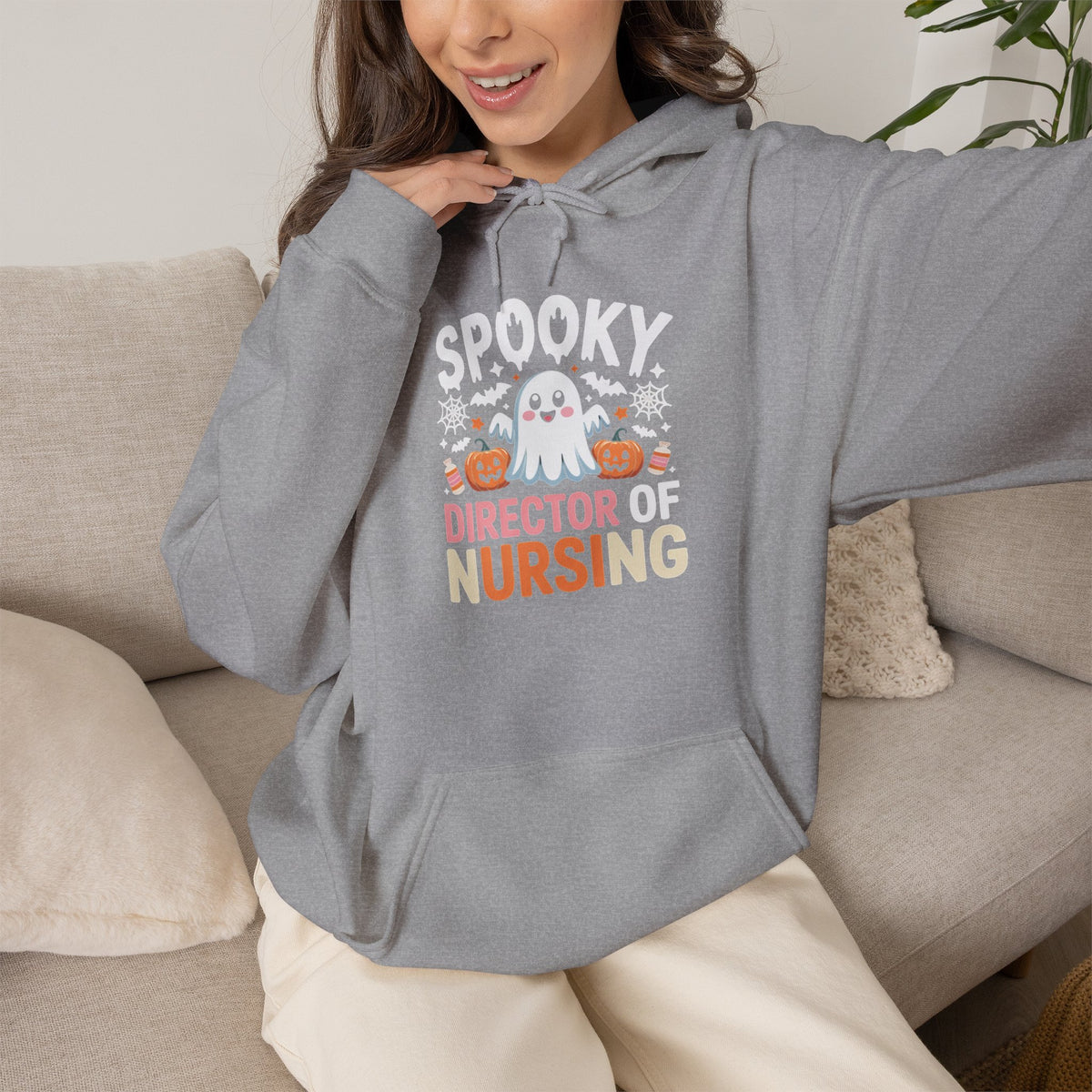 Director of Nursing Halloween Hoodie — Cute Pumpkin & Ghost Nursing Sweatshirt