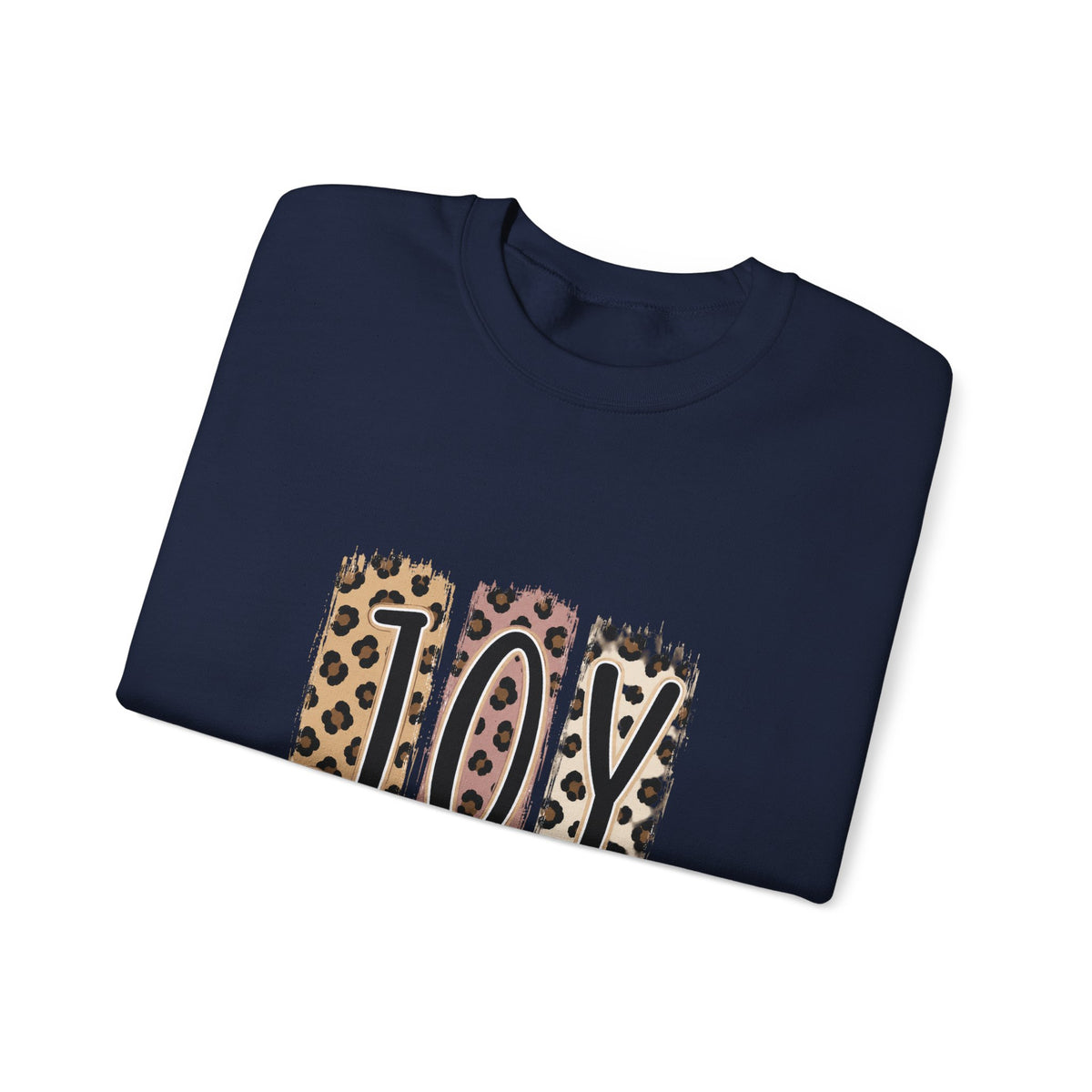 Joy Leopard Print Sweatshirt — John 1:14 Scripture Holiday Crewneck