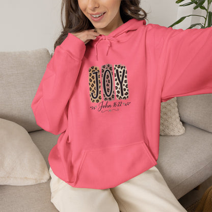 Joy Leopard Hoodie — Joy in the Season Graphic Pullover
