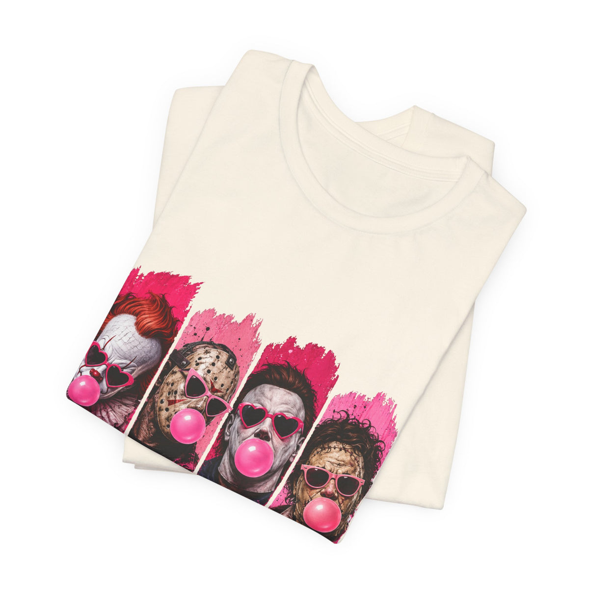 Clown Crew Bubblegum Graphic Tee — Retro Horror Pop Art T-Shirt