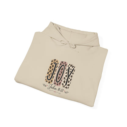 Joy Leopard Hoodie — Joy in the Season Graphic Pullover