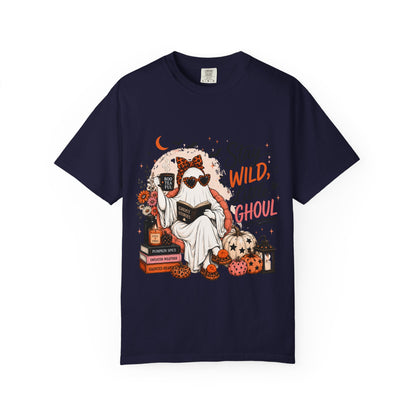 Stay Wild Little Ghoul T-Shirt — Cute Halloween Ghost Reading Design