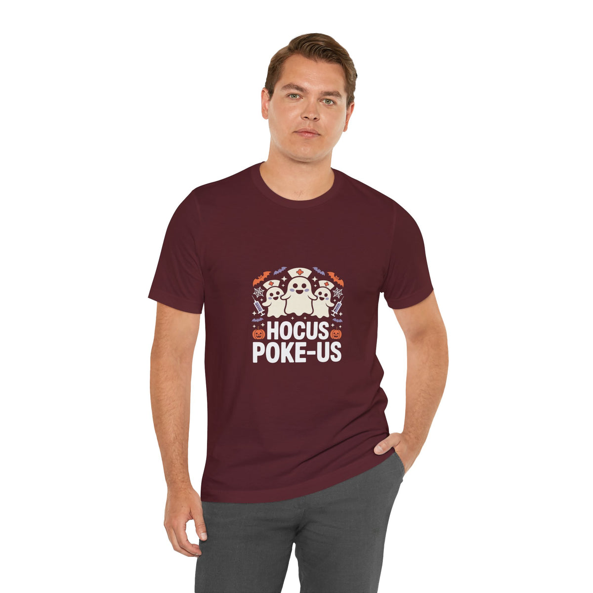 Hocus-POKE-USTee — Pumpkin & Bats T-Shirt