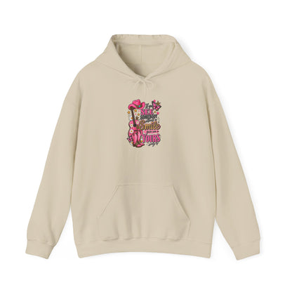 Dolly Vibes Hoodie — Pink Western Guitar Floral