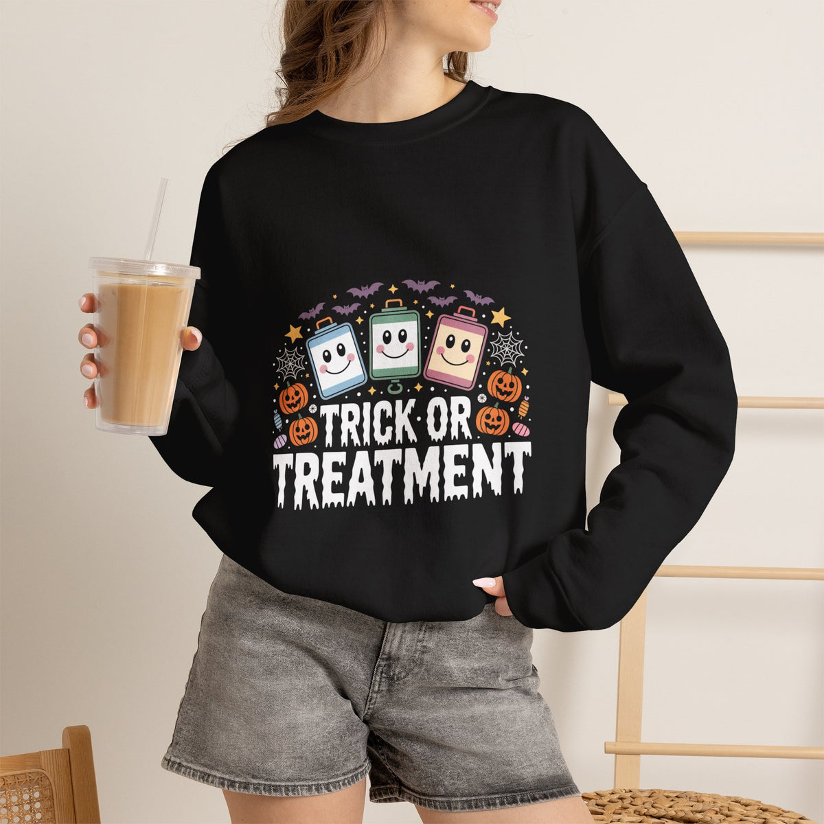 Halloween Candy Sweatshirt — Cute Trick-or-Treat Design