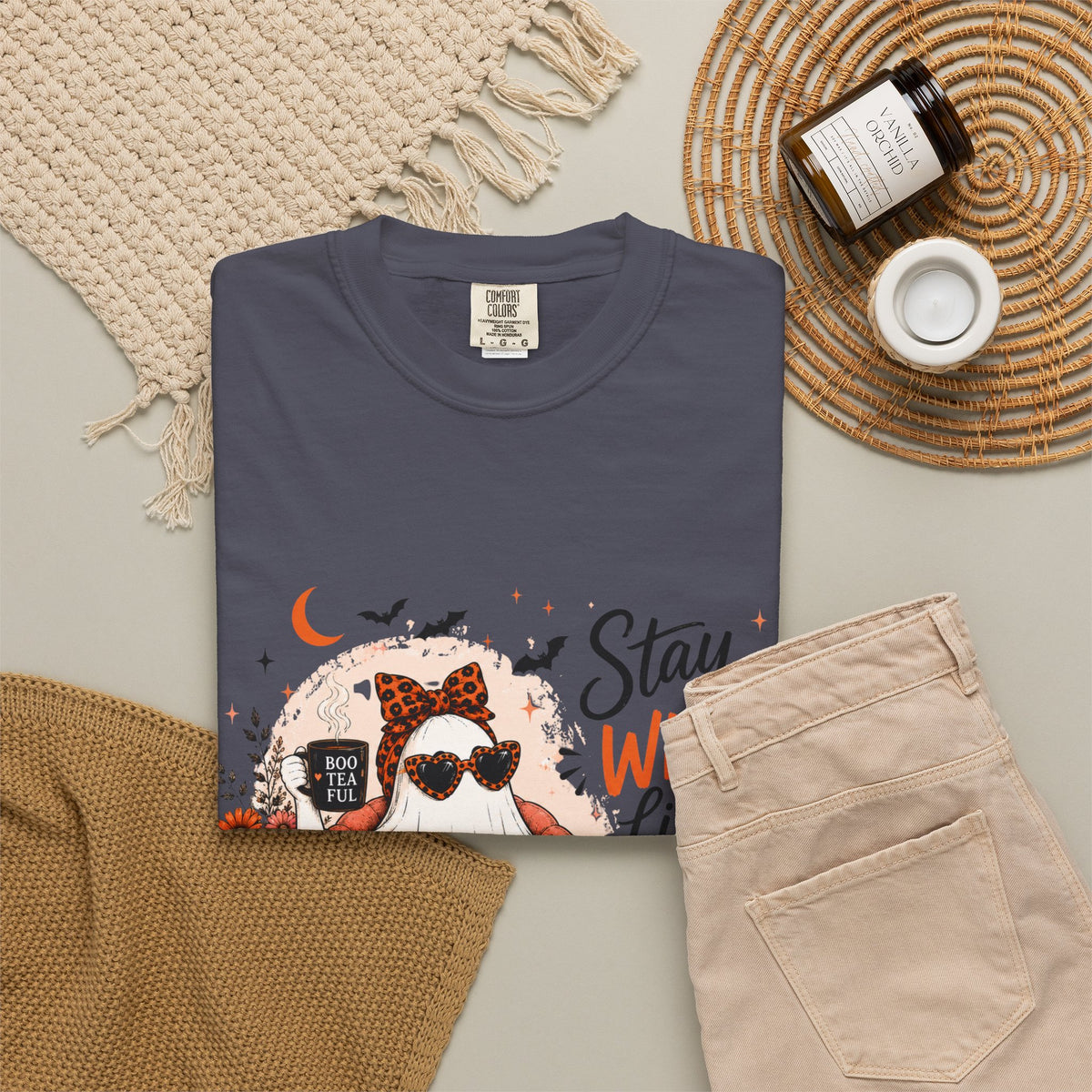 Stay Wild Little Ghoul T-Shirt — Cute Halloween Ghost Reading Design