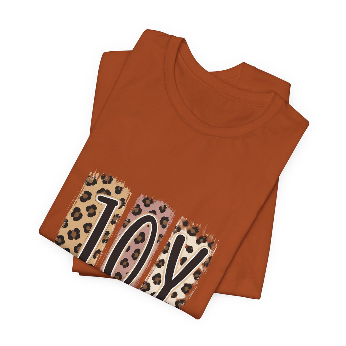 Joy Leopard Christian Tee — "JOY" with John 16:22 Scripture