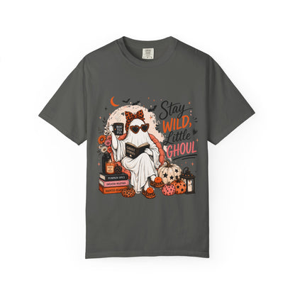 Stay Wild Little Ghoul T-Shirt — Cute Halloween Ghost Reading Design